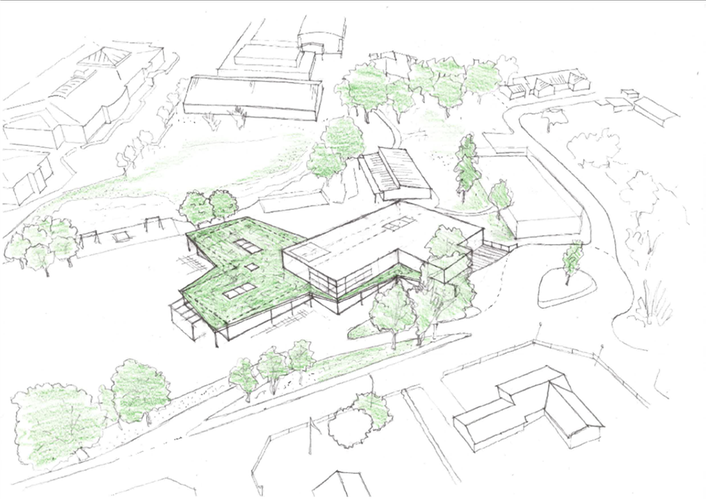 Skogsgårdens nya förskola, skiss ritad av Zijad Bico
