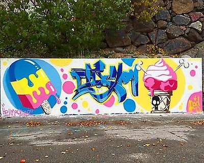 Mur med Graffiti